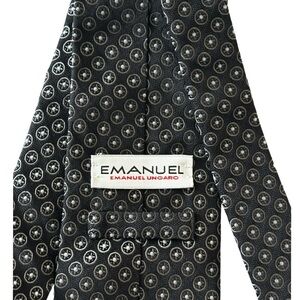 Emanuel Ungaro Black and White Patterned Tie